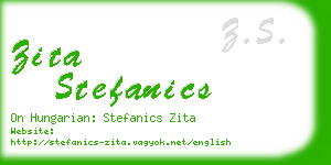 zita stefanics business card